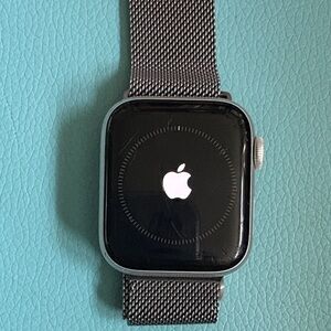 Apple Watch Series 5 with silver aluminum face